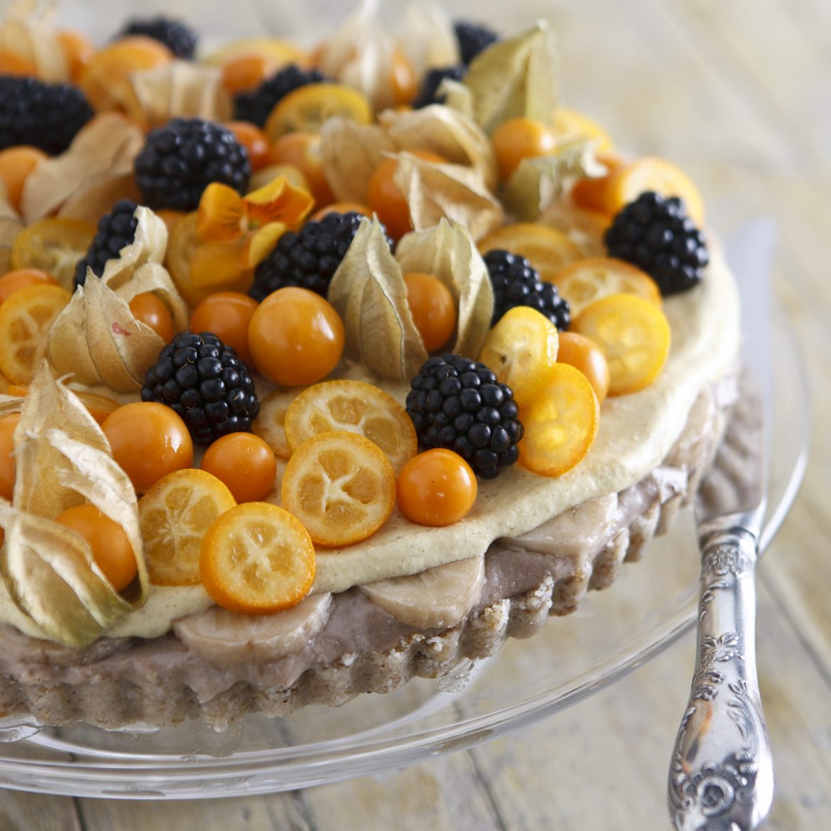 Bananabaka með mangókremi