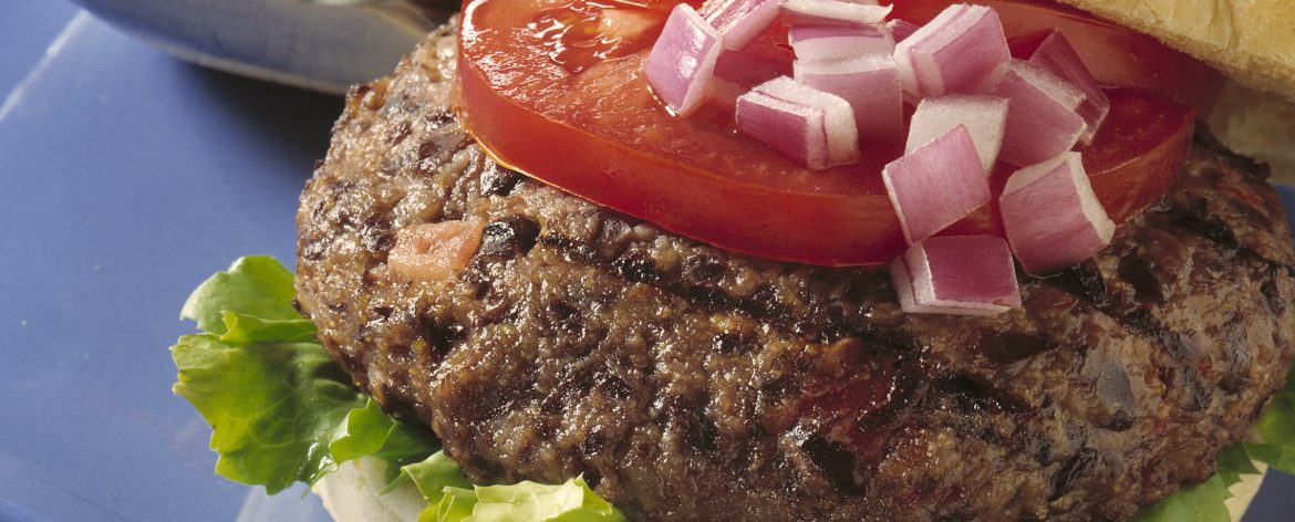 Svartbaunaborgari með kotasælusósu