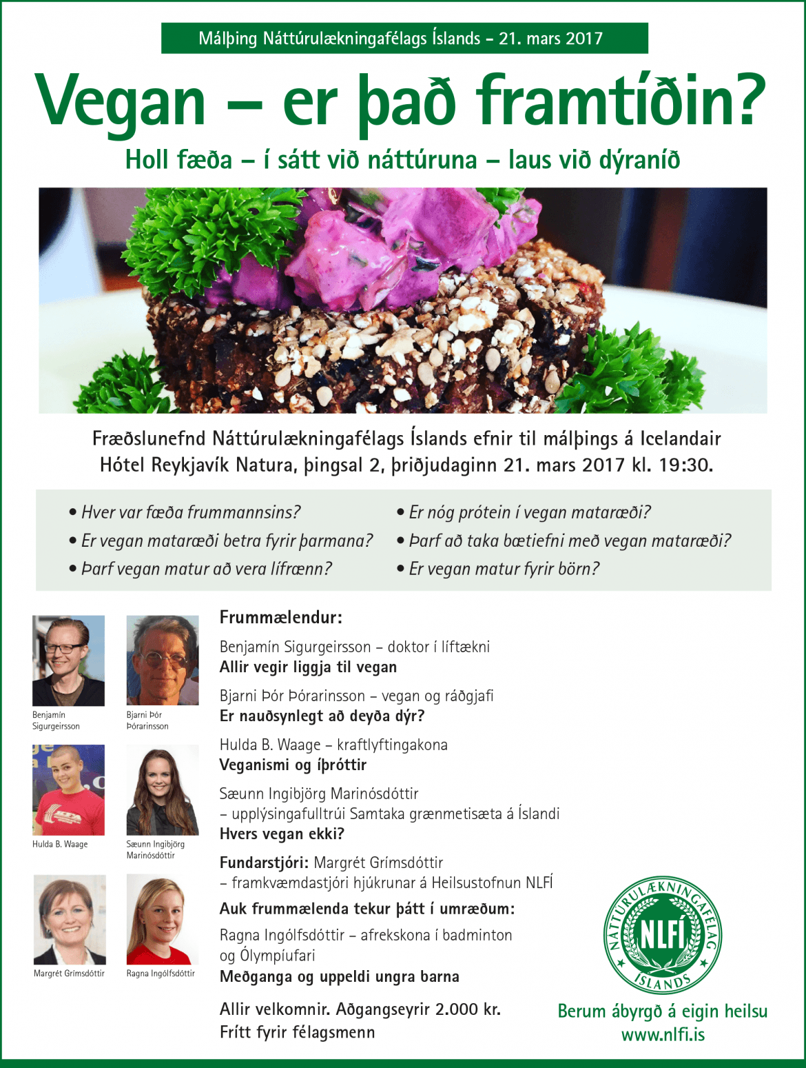 Vegan „Er það framtíðin?“ | Málþing í mars 2017