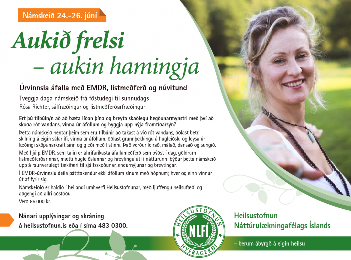 Námskeið – Aukið frelsi og aukin hamingja