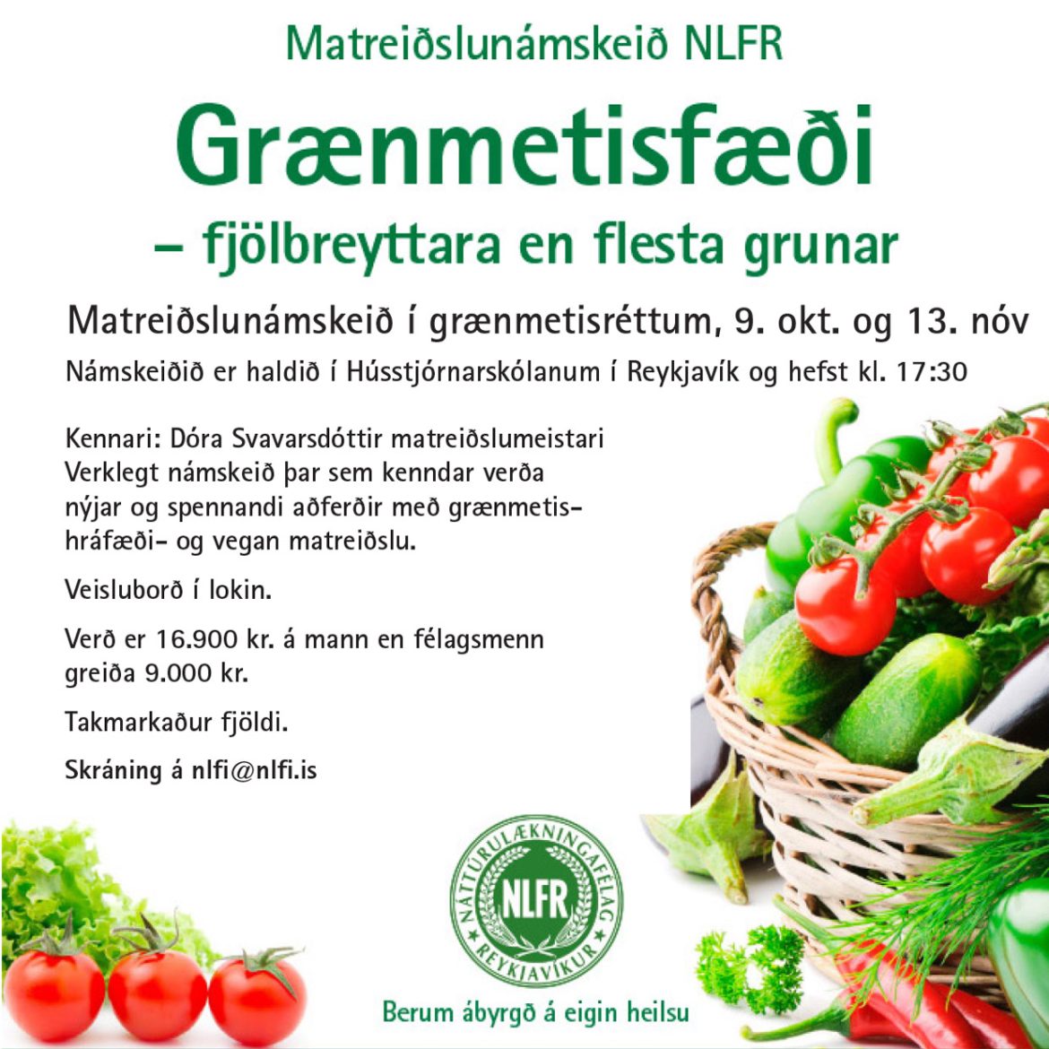 Uppbókað í tvö matreiðslunámskeið