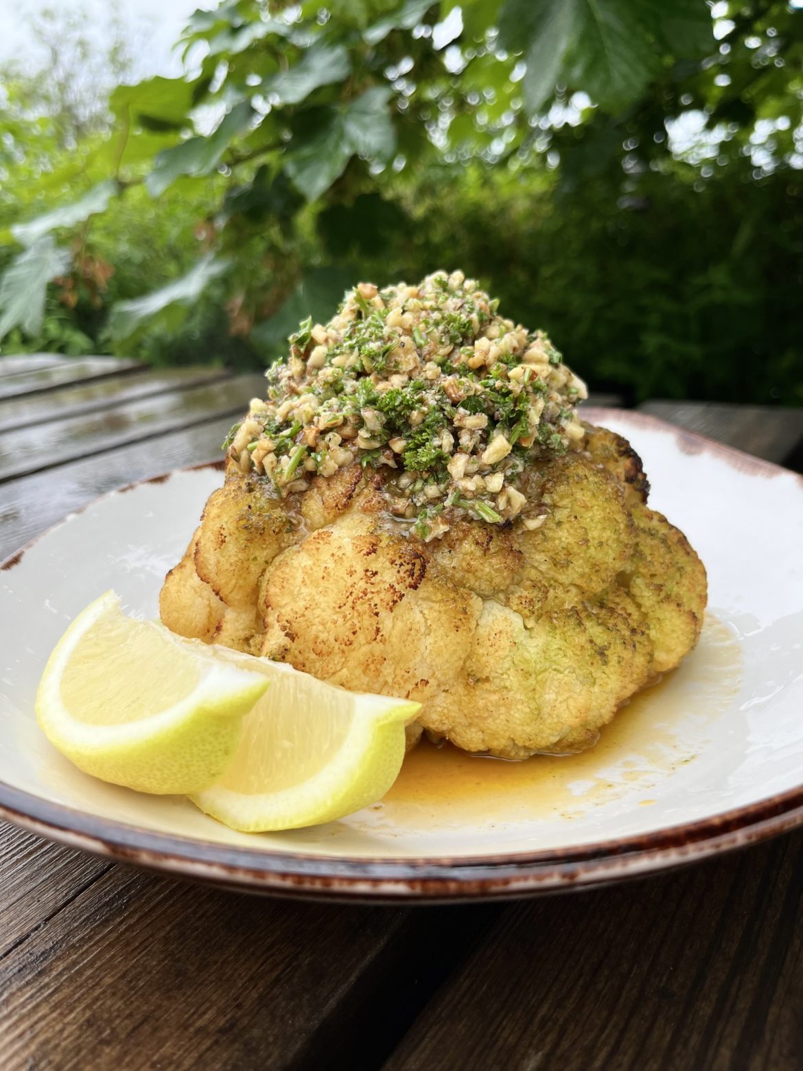 Bakað blómkál með valhnetu gremolata