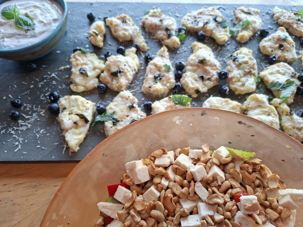 Parmesanfiskur & Döðlusalat